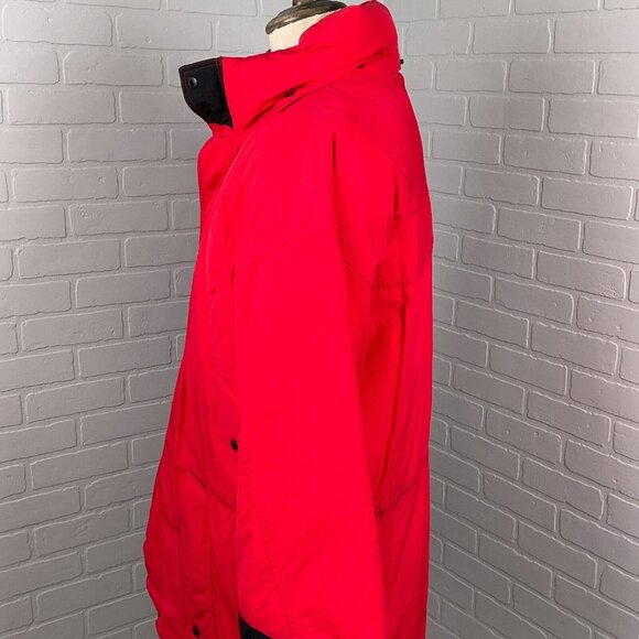 Marlboro Coat Men Large Red Black Anorak Zip Quilt Duck Down Nylon Jacket VTG‎ - Picture 2 of 13